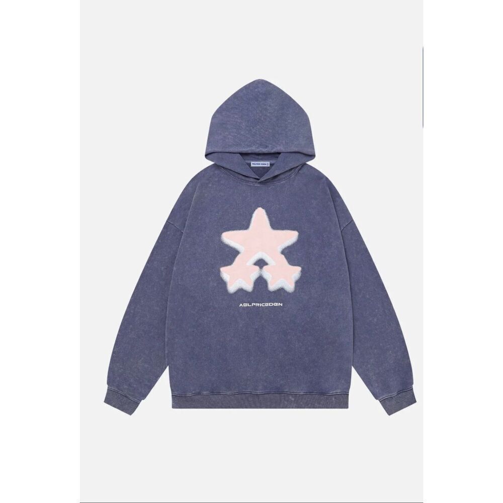 Aelfric Eden Blurring Star Washed Oversized Hoodie With Pockets NWT Large